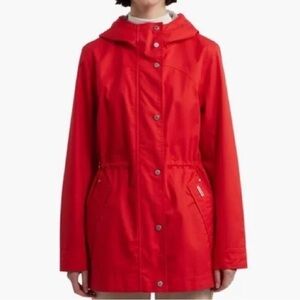 HUNTER Adela Red Cotton Rain Jacket coat waterproof fashionable XXL